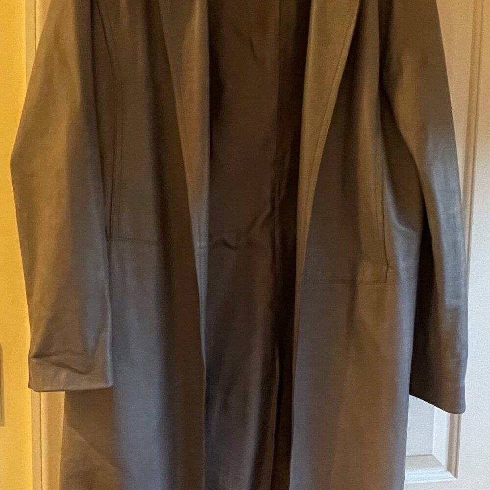 Donna Karan 100% Lamb Skin Long Coat Size 46